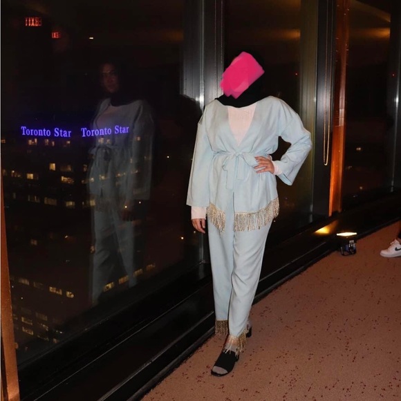 Blue set with blazer and pants - Picture 6 of 8